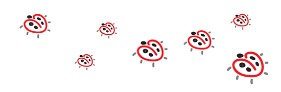 Grafik vieler Marienk&auml;fer des Cafes an der Marienburgstr. 5a